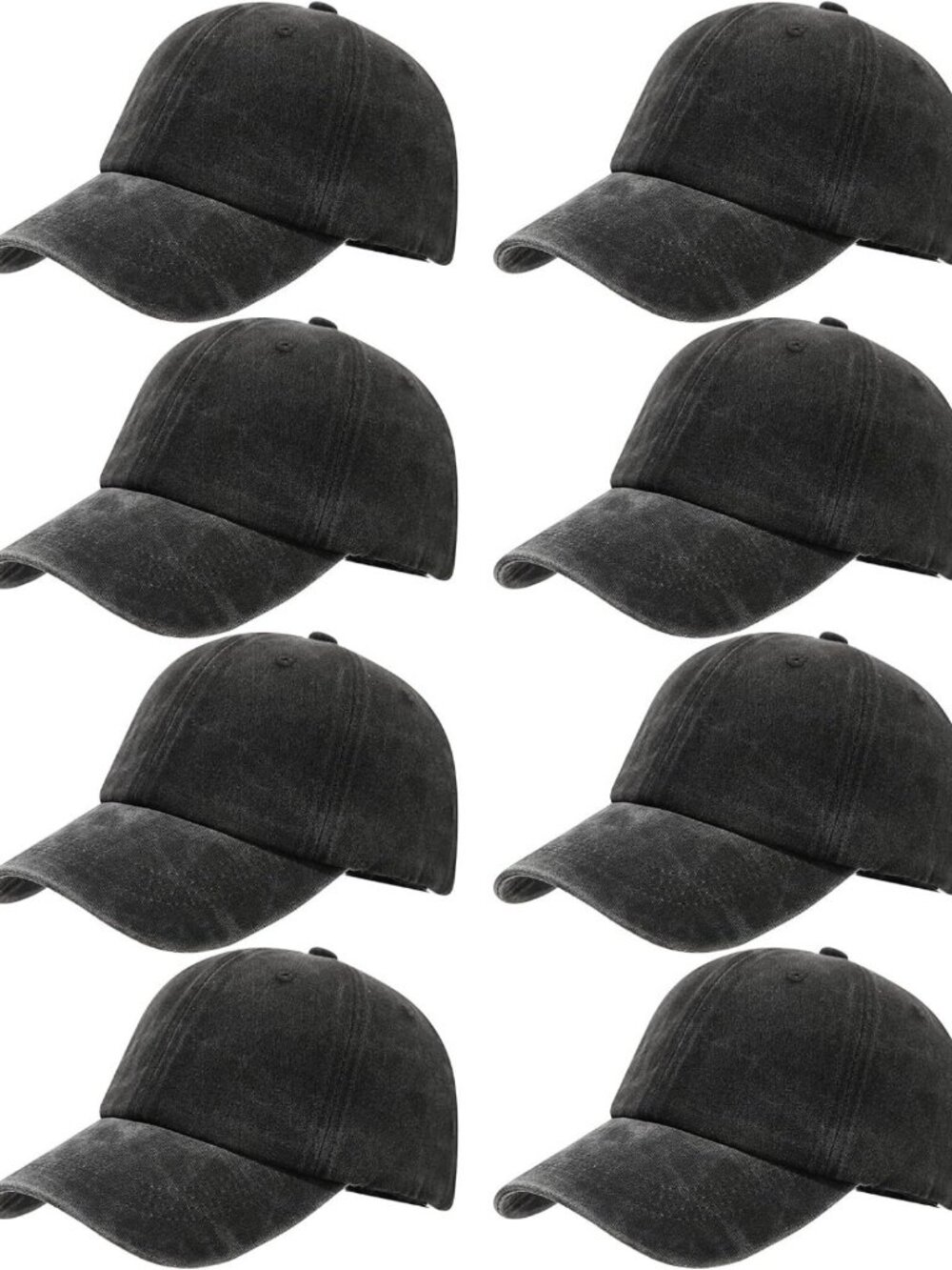 8 Pack Distressed Vintage Baseball Caps | Cotton Trucker Hats for Men & Women